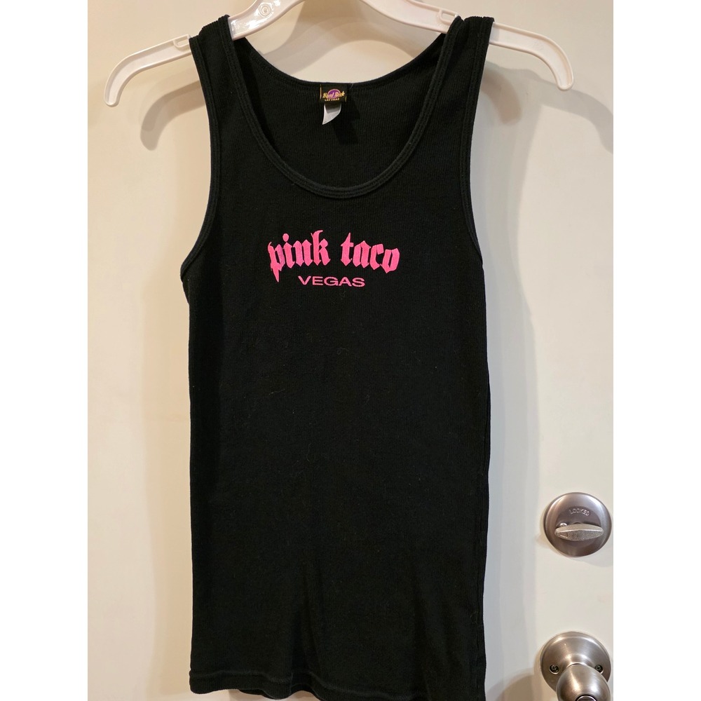Y2K Hard Rock Las Vegas Pink Taco Tank Top Black XL